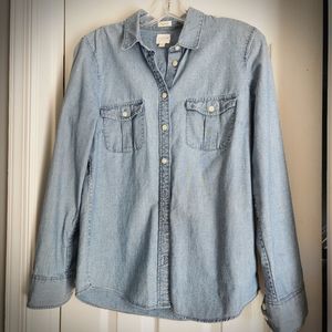 J Crew Women's Denim Shirt, size S, blue